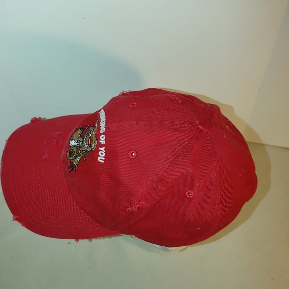 KBethos Bear Thinking of You Red Distressed Baseball Cap Logo Adjustable - Picture 5 of 9